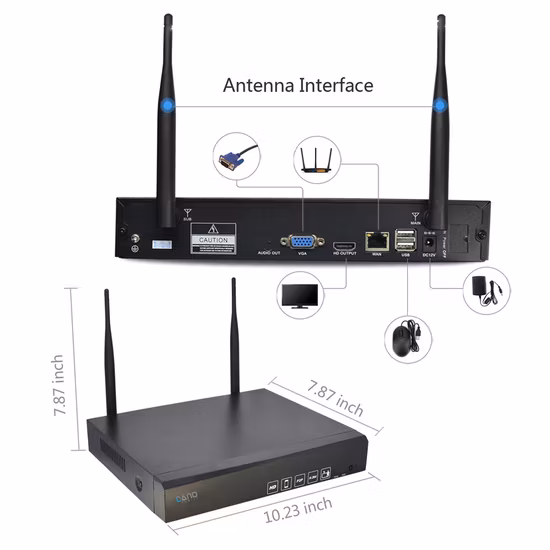 Kit NVR sans fil 1080P de sécurité CCTV 6CH